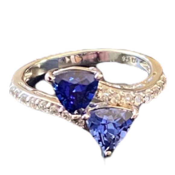 Womens Lab Created Blue Sapphire Sterling Silver Cocktail Ring, Size 6.75, NWOT - Picture 6 of 12